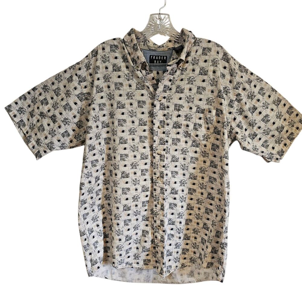 Trader Bay Floral Hawaiian Shirt Button Down Men’s Large Tall Island Shirt